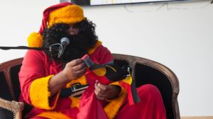 Koorie Klaus appears at A Very Koorie Krismas at Koorie Heritage Trust in 2015.