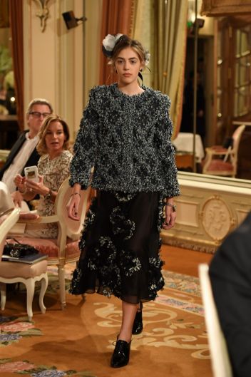 A model walks the runway during "Chanel Collection des Metiers d'Art 2016/17 : Paris Cosmopolite" show in Paris.