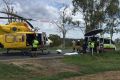 A 70-year-old man was placed on life support in hospital after being airlifted from a motorbike crash at Coulson near Boonah.