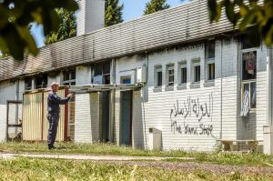 Iman Ali Islamic Centre in Fawkner destroyed by fire with the words Islamic State written on the wall of the centre.