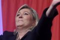 French far-right party leader Marine Le Pen gestures before a meeting in Lille, northern France.