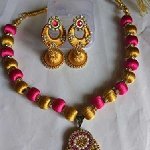 Handmade silk thread necklace set