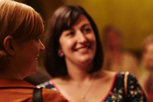 Celia Pacquola (centre) with Sarah Snook and Rodger Corser in <i>The Beautiful Lie</i>.