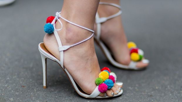 PARIS, FRANCE - JULY 04: Heels outside Dior during Paris Fashion Week Haute Couture F/W 2016/2017 on July 4, 2016 in ...