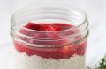 Overnight strawberry oats; a healthy breakfast to start the day.