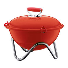  - Fyrkat Picnic Charcoal Grill, Red - BBQs