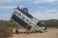 A tourist bus was flipped onto its roof during a forklift rampage on Thevanard Island.