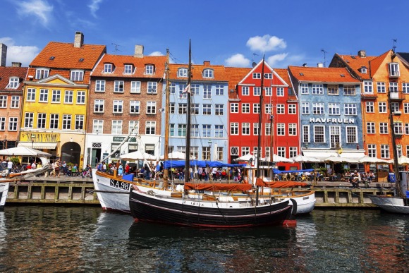 Colourful townhouses in Nyhavn, Copenhagen.