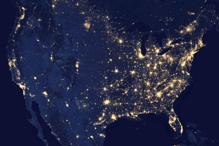 us-map-at-night