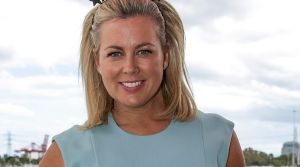 Samantha Armytage on Melbourne Cup Day at Flemington Racecourse.