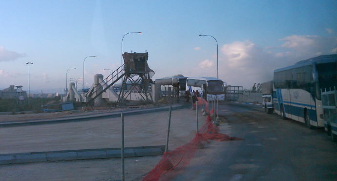 At the border crossing between Jordan and the West Bank