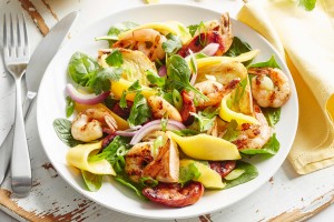 Prawn, mango and chorizo salad