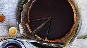 Bittersweet chocolate tart.