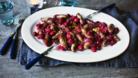 Sticky cranberry sausages