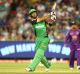 MELBOURNE, AUSTRALIA - JANUARY 06: Glenn Maxwell of the Stars hits a six during the Big Bash League match between the ...