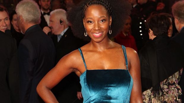  Jamelia attends the ITV gala in London in blue velvet.