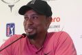 He's back: Tiger Woods speaks at his comeback press conference for the Hero World Challenge golf tournament in Nassau, ...