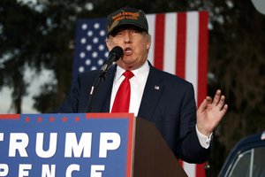 Republican presidential candidate Donald Trump speaks during a campaign rally, Tuesday, Oct. 25, 2016, in Tallahassee, Fla.