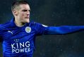 Back in form: Jamie Vardy scored a hat-trick for Leicester.