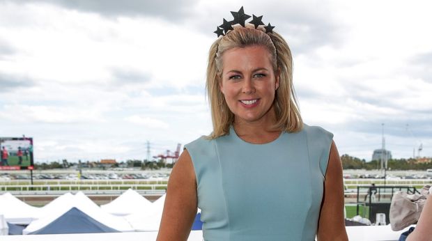 Samantha Armytage on Melbourne Cup Day at Flemington Racecourse.