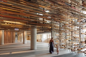 Urban renewal: The striking foyer in Canberra's Hotel Hotel.