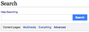 Wikipedia special search box
