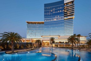 The hotel's lagoon-like swimming area.