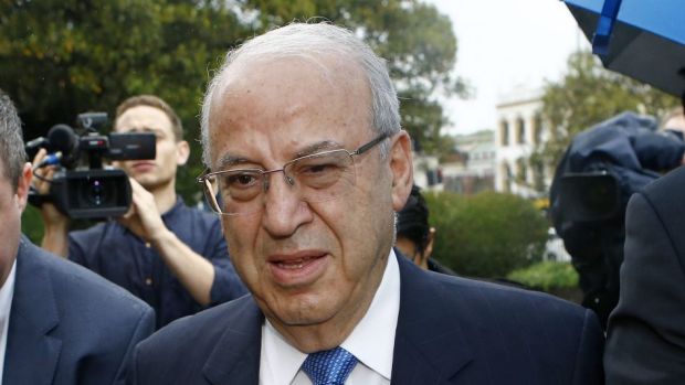 Eddie Obeid before he was taken into custody on Thursday.