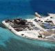 A Chinese base under construction in the South China Sea.  