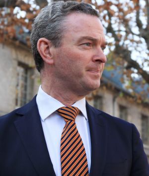 Christopher Pyne in Paris on Thursday.