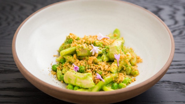 Casarecce with rabbit and peas at Fred's in Paddington.