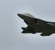 One of 2 U S Airforce's F22 Raptors arrrives at Avalon Airport last night , the high tech fighter aircraft are here for ...