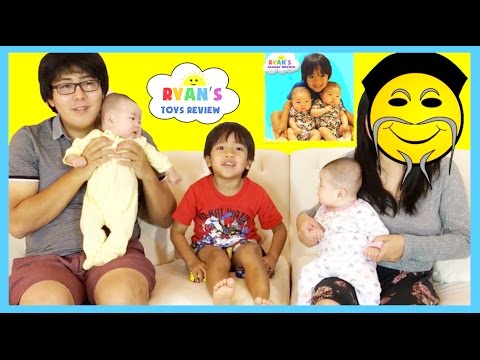 RYAN TOYSREVIEW MOM FACE REVEALED! NEW CHANNEL Ryan's Family Review Twins Baby Tummy Time