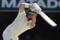 Solid: Matt Renshaw plays a shot during day one of the first Test against Pakistan.