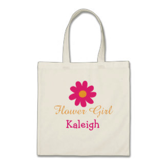 Cute Personalized Flower Girl Tote Bag