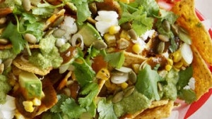 Frank Camorra: Nachos with feta and pepita sauce.