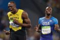 Usain Bolt celebrates winning the gold medal in the men's 200 metre final in Rio.