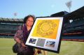 Fiona Clarke, Indigenous artist from Warrnambool, who has designed the artwork to be used throughout the MCG during the ...