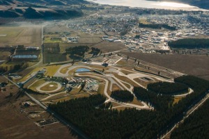 Emergency services are at Highlands Motorsport Park near Cromwell after a car hit a wall on the race track on Sunday.