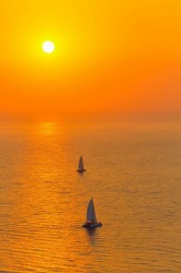 Let your dreams set sail Santorini, Greece.