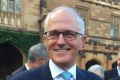 Malcolm Turnbull and his wife Lucy at the University of Sydney on Saturday where the Prime Minister reaffirmed his ...