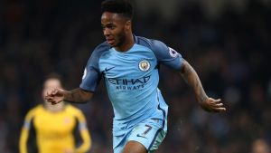 MANCHESTER, ENGLAND - DECEMBER 18: Raheem Sterling of Manchester City in action during the Premier League match between ...
