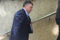 Senator Rodney Culleton heads in to court in Perth on Monday morning. 