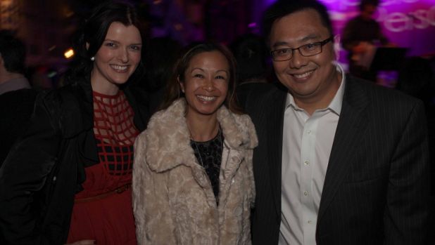 Amber Harrison, left, with Peggy and Nick Chan.