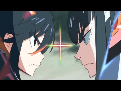 Kill la Kill - Kiryuin Satsuki vs Matoi Ryuko first Kamui fight 60fps FI - sub ESP & ENG