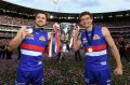 Success story: Joel Hamling (left) with Fletcher Roberts after the Bulldogs' 2016 grand final victory.