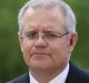 Treasurer Scott Morrison arrives at Parliament House in Canberra on Monday.