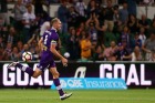 PERTH, AUSTRALIA - NOVEMBER 18: Rostyn Griffiths of the Glory celebrates a goal during the round seven A-League match ...