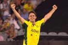 Mitch Marsh in action for Australia in the 2016 Cricket World Cup. 