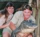 Terri and Steve Irwin in a scene from The Crocodile Hunter in 1999. 